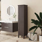 kleankin Freestanding Tall Bathroom Cabinet Organizer Adjustable Shelves Cupboards 15" x 13" x 63" Dark Brown.