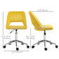 Vinsetto Mid Back Office Chair Velvet Fabric Swivel Scallop Shape Computer Desk Chair, Yellow | The Comfy Couch Canada