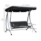 Outsunny 3-Seater Outdoor Swing Chair Bench - Adjustable Canopy, Patio Furniture for Garden, Black | The Comfy Couch Canada