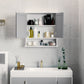 Kleankin White Over Toilet Cabinet: Wall Mounted Bathroom Storage with Double Mirrored Doors & Interior Mirror | The Comfy Couch Canada
