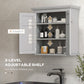 kleankin Bathroom Bliss: Modern Wall Cabinet with Adjustable Shelves, 2 Doors for Laundry Room Storage | The Comfy Couch Canada