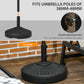 Outsunny Patio Umbrella Base with Handle, Heavy Duty Round Umbrella Stand, Garden Umbrella Holder for 1.5", 1.9" Poles, Black | The Comfy Couch Canada