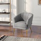 HOMCOM Elegant Living Accent: Fabric Armchair with Gold Metal Legs for Home Office, Bedroom, Grey Finish | The Comfy Couch Canada