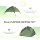 Outsunny Camping Tent, 3 Person Family Tent, 1000mm Waterproof, with Sewn-in Groundsheet and Carry Bag,  for Fishing, Dark Green | The Comfy Couch Canada