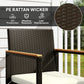 Outsunny 3 Pieces Wicker Patio Furniture Set, Rattan Bistro Set w/ Acacia Wood Table & Removable Cushions, White | The Comfy Couch Canada