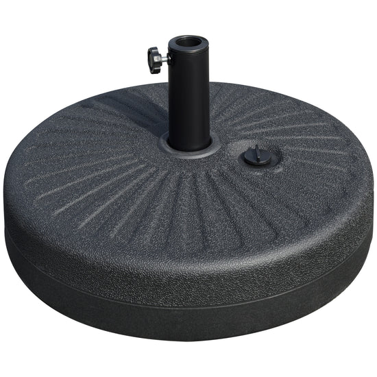 Outsunny 48lb Heavy Duty Patio Umbrella Stand: Water Filled Steel Pole Outdoor Base Black | The Comfy Couch Canada