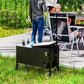 Outsunny 80-Qt Outdoor Patio Cooler Cart, Rolling Ice Chest with Adjustable Handle, Wheels, Bottle Opener, Drainage, Outdoor Beverage Cooler Bar Cart for Party BBQ Camping, Black | The Comfy Couch Canada