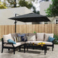 Outsunny 8 FT Aluminium Cantilever Patio Umbrella with 360å¡ Rotation, Cross Base, Crank and Tilt for Garden, Patio, Dark Grey | The Comfy Couch Canada