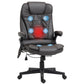 HOMCOM Heated Ergonomic Office Chair Massage Swivel Vibrating High Back Faux Leather Executive Brown | The Comfy Couch Canada