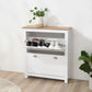 HOMCOM Shoe Storage Cabinet: Entryway Organizer, 2 Flip Drawers, Adjustable Shelves for 12 Pairs, White | The Comfy Couch Canada