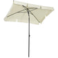 Outsunny Patio Umbrella: 7x4ft Rectangular Aluminum Tilt UV Protection Beige | The Comfy Couch Canada