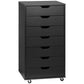 Vinsetto Towering File Vault: 7-Drawer Vertical Cabinet on Wheels for Comprehensive Office Document Organization, Black | The Comfy Couch Canada