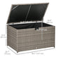 Outsunny 113 Gallon Outdoor Storage Box, Rattan Deck Box for Indoor, Patio Furniture Cushions, Mixed Grey | The Comfy Couch Canada