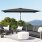Outsunny 6.6x9.6ft Rectangle Aluminum Tilt Patio Umbrella, Garden Market Parasol, Outdoor Sunshade Canopy with Crank, Dark Grey | The Comfy Couch Canada