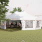 Outsunny 29x21ft High Peak Decagonal Wedding Event Party Tent Gazebo Canopy w/ 10 Removable Walls White | The Comfy Couch Canada