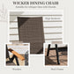 Outsunny Folding Patio Wicker Dining Chair with Steel Frame, Armrest, Backrest for Outdoor, Garden, Backyard, Brown | The Comfy Couch Canada