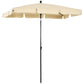 Outsunny 6.5x4ft Rectangle Patio Umbrella Aluminum Tilt Pole Adjustable Sun Shade for Outdoor Beach Beige | The Comfy Couch Canada
