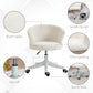 Vinsetto Armless Office Chair Fluffy Adjustable Height Swivel Mid Back White | The Comfy Couch Canada