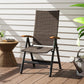 Outsunny Folding Patio Wicker Dining Chair with Steel Frame, Armrest, Backrest for Outdoor, Garden, Backyard, Brown | The Comfy Couch Canada