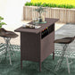 Outsunny Bar Height Outdoor Rattan Table, Patio Wicker Bar Table with 2 Storage Shelves, 55.1" x 18.5" x 37", Brown | The Comfy Couch Canada