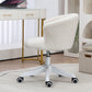 Vinsetto Armless Office Chair Fluffy Adjustable Height Swivel Mid Back White | The Comfy Couch Canada