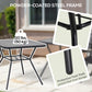 Outsunny Square Outdoor Table, Patio Bistro Coffee Table with Faux-marbled Top and 42mm Umbrella Hole for Garden, Dark Grey | The Comfy Couch Canada