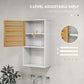 HOMCOM Wall Mounted Bathroom Cabinet Storage Bamboo Slat Door Adjustable Shelf White | The Comfy Couch Canada