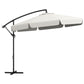 Outsunny 10ft Cantilever Offset Patio Umbrella Parasol 8 Ribs Cross Base for Outdoor Garden Shade Cream White | The Comfy Couch Canada