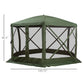 Outsunny 12x12 Pop Up Canopy Tent, Screened Gazebo with Mesh Sidewalls, Carry Bag for Camping & Outdoor Dining, Green | The Comfy Couch Canada