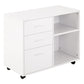 HOMCOM Mobile Printer Stand: Storage Space, 3 Drawers, Shelves, Home Office, White, Rolling Cabinet | The Comfy Couch Canada