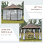 Outsunny 10x10ft Double Tier Garden Gazebo Canopy Outdoor Sunshade Tent Water-Resistant Anti-UV Roof with Metal Frame | The Comfy Couch Canada