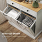 HOMCOM Tilt Out Laundry Cabinet, Bathroom Storage Cabinet with 2 Removable Baskets and 2 Drawers, White.