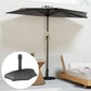 Outsunny Patio Umbrella Base, 26lbs Concrete Half Umbrella Stand, Patio Umbrella Stand for 1.5"/1.9" Umbrella Poles, Half Umbrella Base for Outdoor, Lawn, Poolside, Black | The Comfy Couch Canada