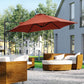 Outsunny Offset Patio Umbrella 8.5FT with 360° Rotation Hanging Sun Shade Canopy Wine Red | The Comfy Couch Canada