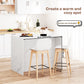 HOMCOM Kitchen Island with Storage Cabinet, 4 Drawers and Adjustable Shelf for Dining Room, Faux Marble Effect and White | The Comfy Couch Canada