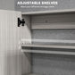 HOMCOM Wall-Mounted Bathroom Mirror Cabinet Double Door Storage Organizer Adjustable Shelf Grey | The Comfy Couch Canada