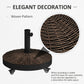 Outsunny Bronze Resin Patio Umbrella Base 20.5" Round Parasol Stand Outdoor with Wheels Garden Offset Holder | The Comfy Couch Canada