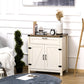 HOMCOM Rustic Sideboard Cabinet: Farmhouse Buffet Cabinet with Drawer and Adjustable Shelf, Kitchen Storage Cabinet, Crisp White.