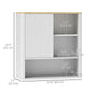 HOMCOM Bathroom Wall Cabinet, Medicine Cabinet with Fluted Panel, Curved Bathroom Cabinet with Adjustable Shelves, White | The Comfy Couch Canada