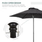 Outsunny 6.6FT Patio Umbrella, Outdoor Parasol with 6 Solid Ribs, Black | The Comfy Couch Canada