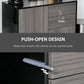 HOMCOM Stylish Buffet Sideboard High Gloss Grey Black Kitchen Storage Cabinet Cupboard with Push Open Design 2 Drawer 2 Doors Shelf | The Comfy Couch Canada