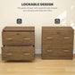 Vinsetto 2 Drawer File Cabinet with Lock, Office Filing Cabinet, Hanging Bar for Letter Size, Home Office, Light Brown | The Comfy Couch Canada