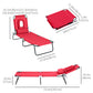 Outsunny Adjustable Sun Lounger with Reading Hole Folding Outdoor Recliner Seat for Beach Camping Red | The Comfy Couch Canada