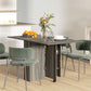 HOMCOM Extendable Dining Table, Collapsible Folding Table w/ 2-tier Shelves and Rolling Casters, Grey Wood Grain | The Comfy Couch Canada