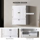 HOMCOM Medicine Cabinet with Adjustable Shelf, Bathroom Wall Cabinet Bathroom Cabinet with Recessed Panels, White | The Comfy Couch Canada