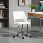 Vinsetto Mid Back Office Chair Velvet Fabric Swivel Scallop Shape Computer Desk Chair, Cream White | The Comfy Couch Canada