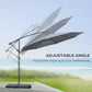 Outsunny 9.6ft Offset Patio Umbrella Garden Hanging Parasol Banana Cantilever with Base Crank Dark Grey | The Comfy Couch Canada