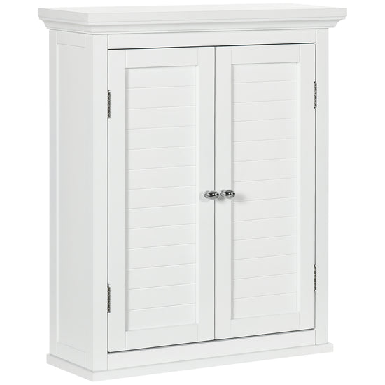 kleankin Space Savior: Over Toilet Storage Cabinet with Adjustable Shelf, Bathroom Wall Cabinet for Living Room Entryway, White Finish | The Comfy Couch Canada