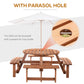 Outsunny Wooden Pub Bench 8-Person Round Picnic Table Outdoor Patio Furniture Durable | The Comfy Couch Canada