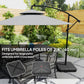 Outsunny Square Patio Umbrella Base Weight, Heavy Duty Cantilever Offset Umbrella Base, Filled Up to 143lbs with Stand or 130lbs with Water for Garden Poolside, Black | The Comfy Couch Canada